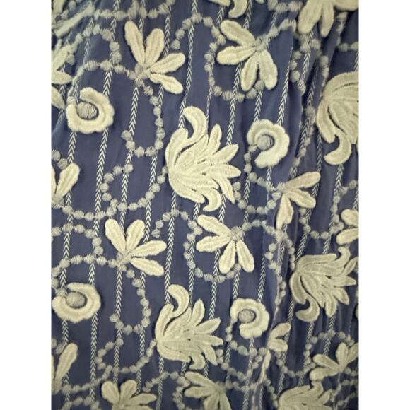 Anthropologie Pilcro Whitney Applique Trapeze Button Down Shirt Blue Size 2X - Picture 11 of 12